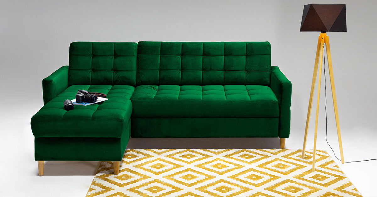 Green Corner Sofa Bed