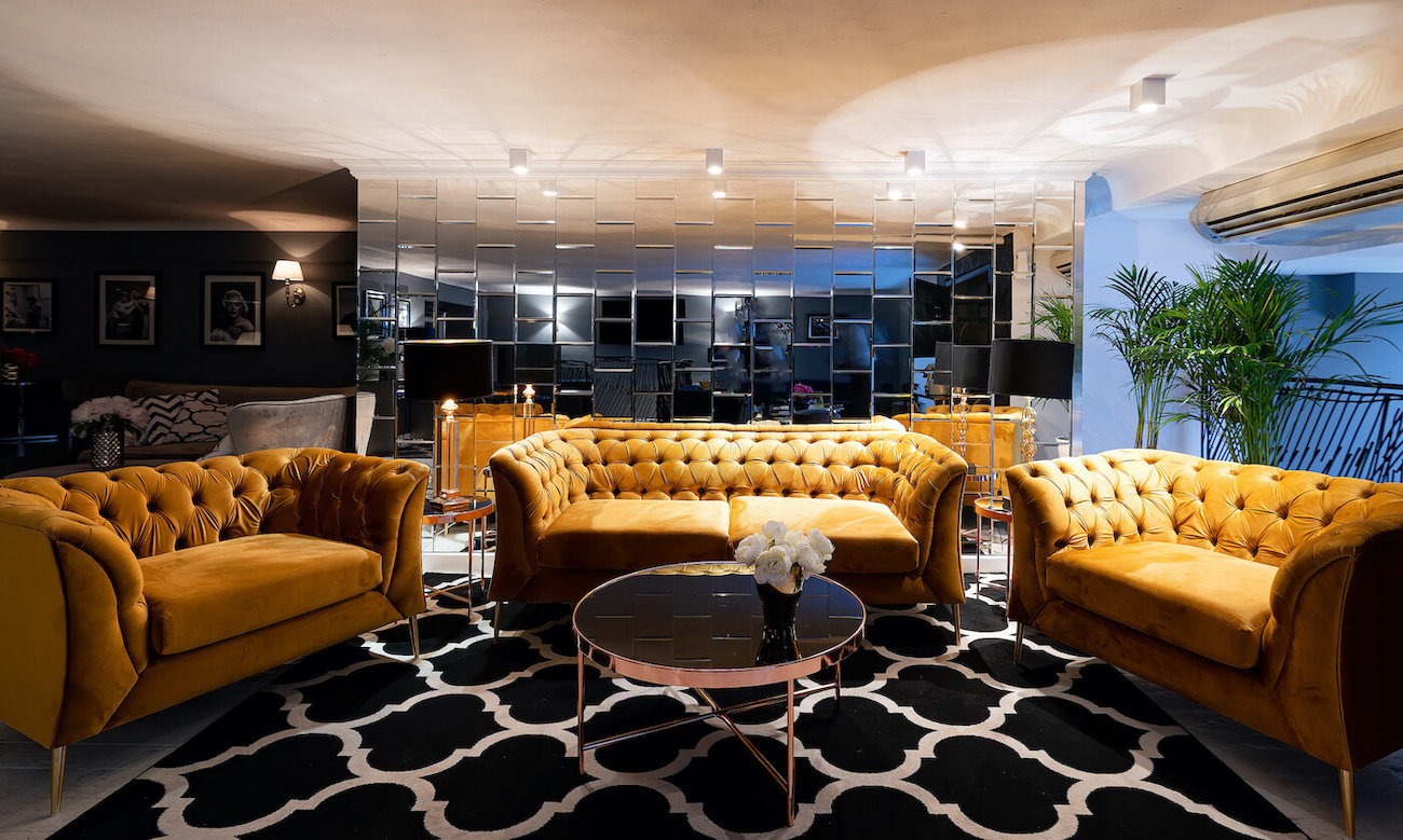Yellow Sofa and Armchairs Chesterfield Modern